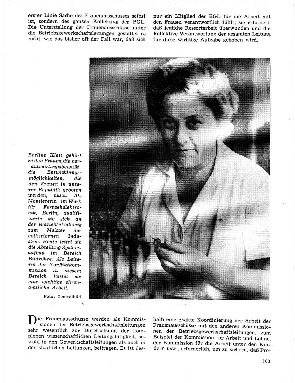 Neuer Weg (NW), Organ des Zentralkomitees (ZK) der SED (Sozialistische Einheitspartei Deutschlands) für Fragen des Parteilebens, 20. Jahrgang [Deutsche Demokratische Republik (DDR)] 1965, Seite 103 (NW ZK SED DDR 1965, S. 103)