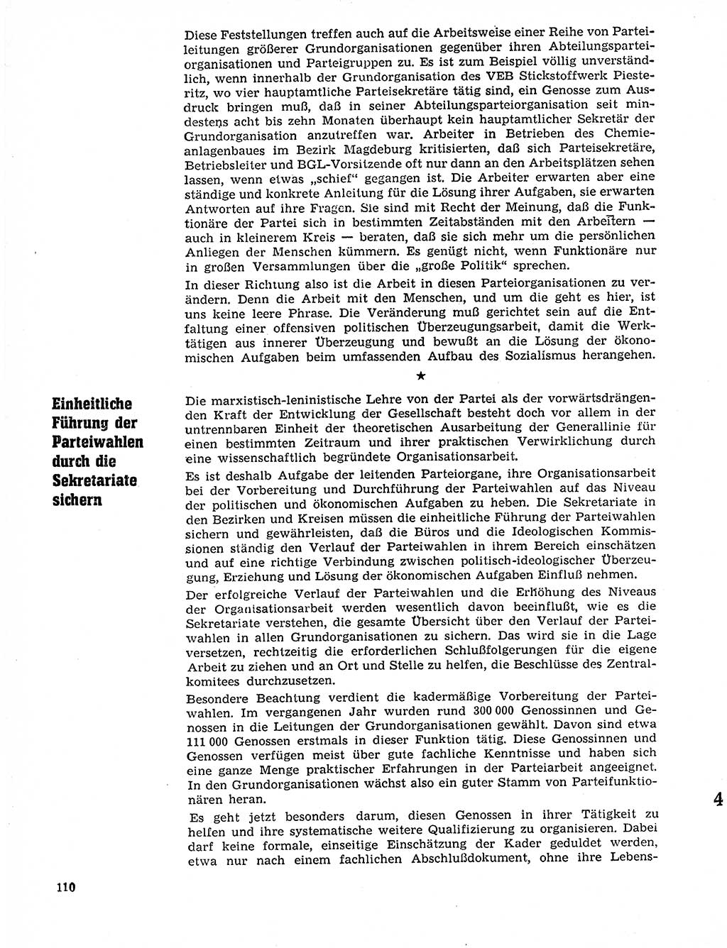 Neuer Weg (NW), Organ des Zentralkomitees (ZK) der SED (Sozialistische Einheitspartei Deutschlands) für Fragen des Parteilebens, 20. Jahrgang [Deutsche Demokratische Republik (DDR)] 1965, Seite 110 (NW ZK SED DDR 1965, S. 110)