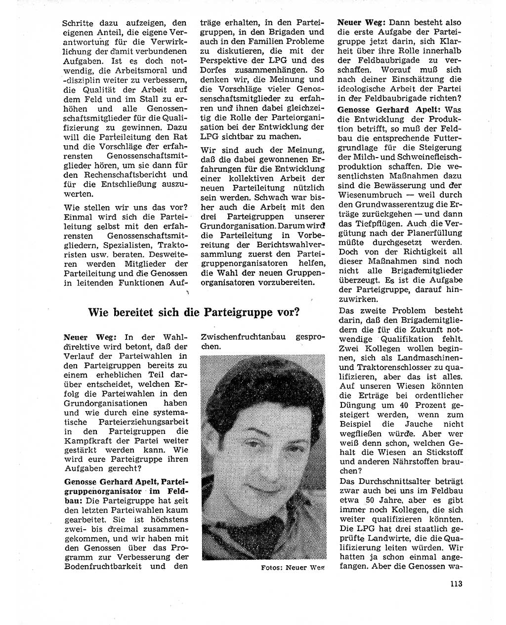 Neuer Weg (NW), Organ des Zentralkomitees (ZK) der SED (Sozialistische Einheitspartei Deutschlands) für Fragen des Parteilebens, 20. Jahrgang [Deutsche Demokratische Republik (DDR)] 1965, Seite 113 (NW ZK SED DDR 1965, S. 113)