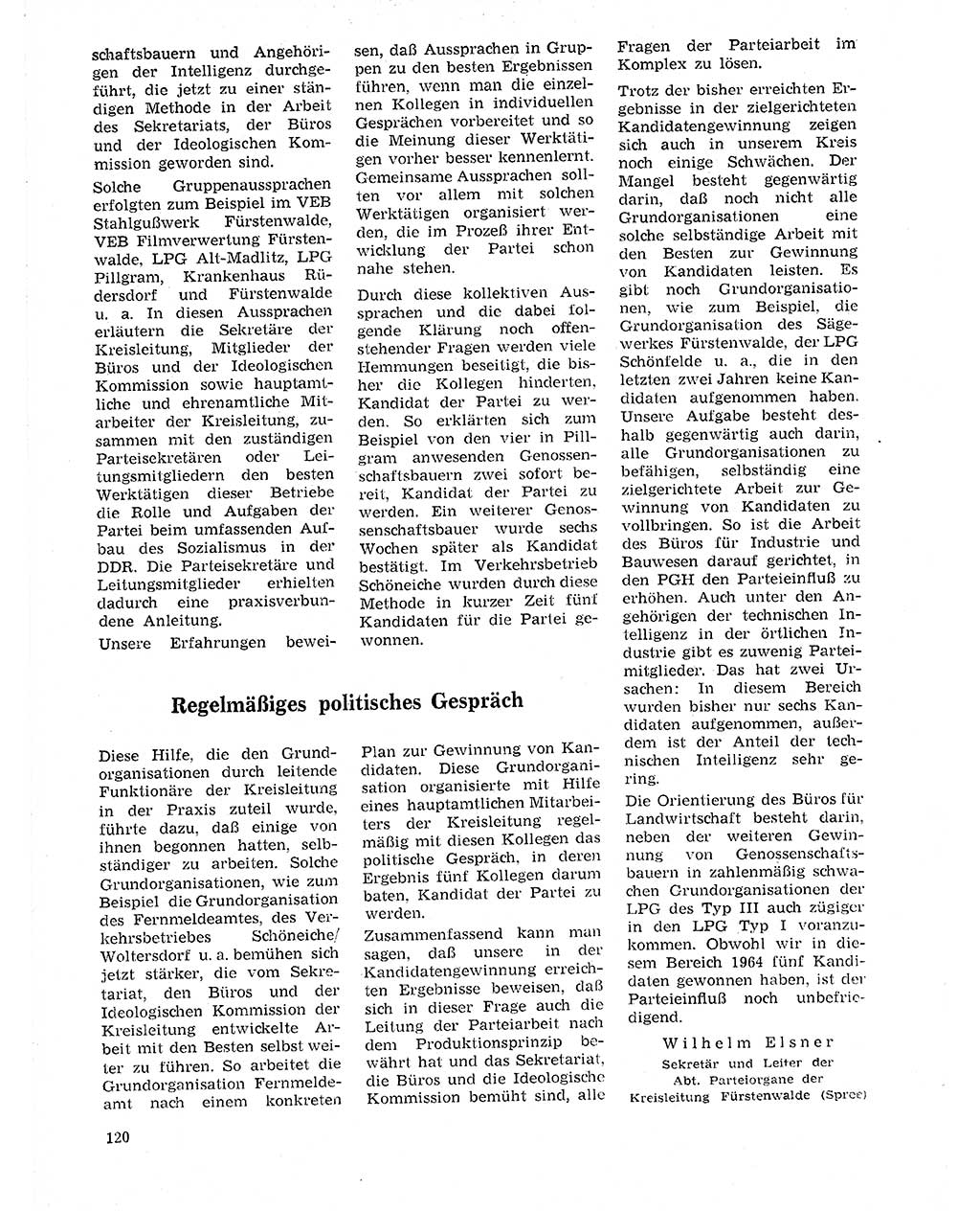 Neuer Weg (NW), Organ des Zentralkomitees (ZK) der SED (Sozialistische Einheitspartei Deutschlands) für Fragen des Parteilebens, 20. Jahrgang [Deutsche Demokratische Republik (DDR)] 1965, Seite 120 (NW ZK SED DDR 1965, S. 120)