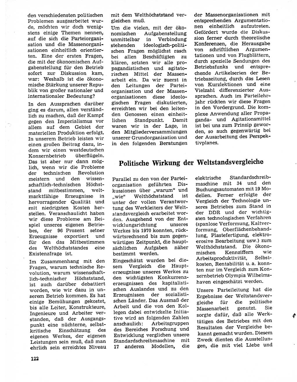 Neuer Weg (NW), Organ des Zentralkomitees (ZK) der SED (Sozialistische Einheitspartei Deutschlands) für Fragen des Parteilebens, 20. Jahrgang [Deutsche Demokratische Republik (DDR)] 1965, Seite 122 (NW ZK SED DDR 1965, S. 122)