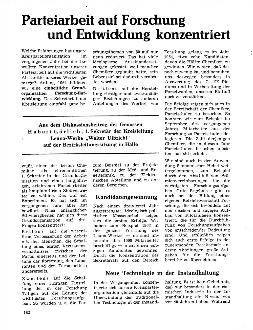 Neuer Weg (NW), Organ des Zentralkomitees (ZK) der SED (Sozialistische Einheitspartei Deutschlands) für Fragen des Parteilebens, 20. Jahrgang [Deutsche Demokratische Republik (DDR)] 1965, Seite 166 (NW ZK SED DDR 1965, S. 166)