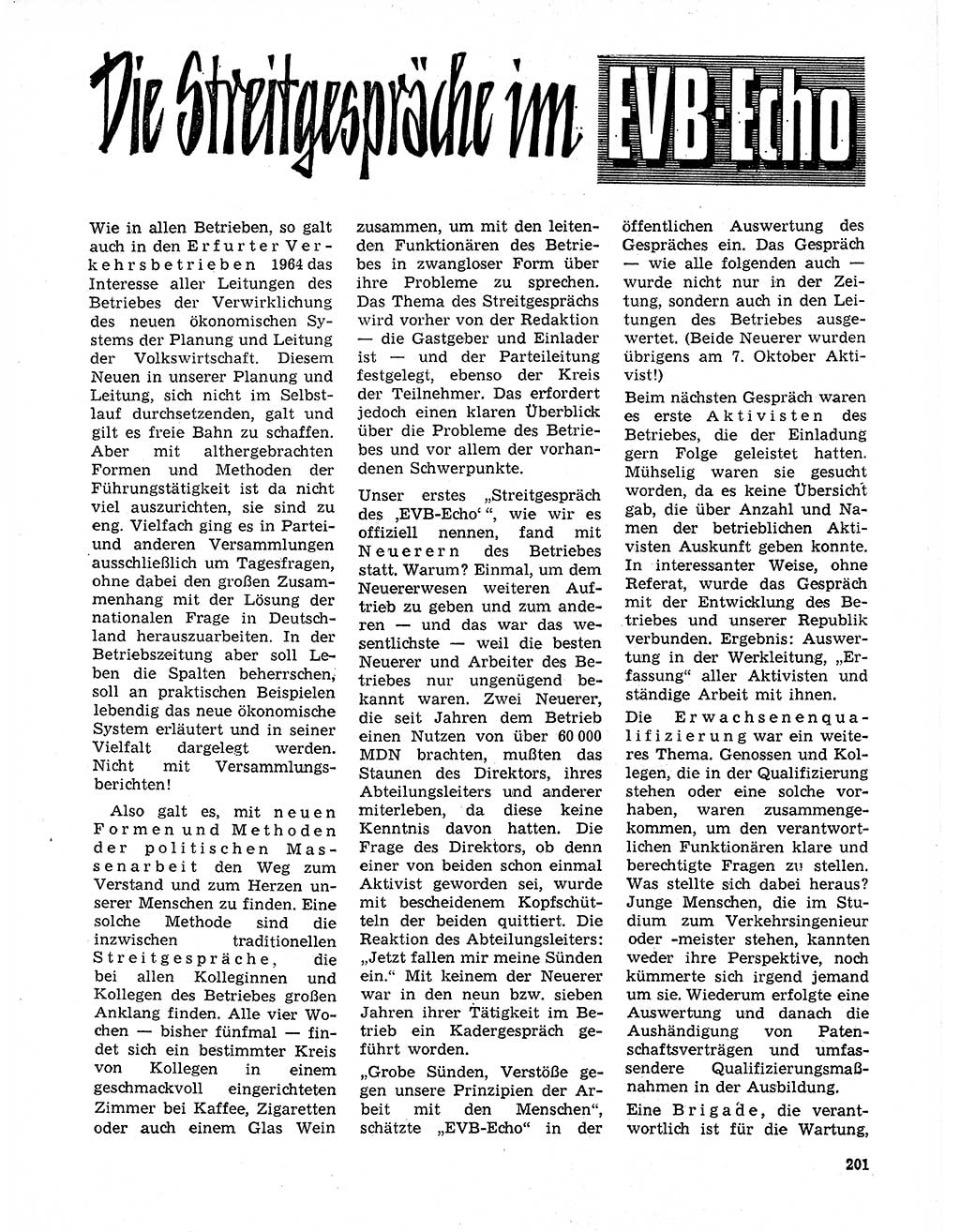Neuer Weg (NW), Organ des Zentralkomitees (ZK) der SED (Sozialistische Einheitspartei Deutschlands) für Fragen des Parteilebens, 20. Jahrgang [Deutsche Demokratische Republik (DDR)] 1965, Seite 185 (NW ZK SED DDR 1965, S. 185)