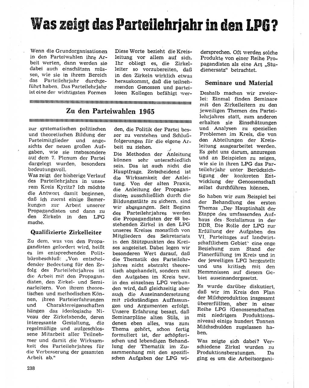 Neuer Weg (NW), Organ des Zentralkomitees (ZK) der SED (Sozialistische Einheitspartei Deutschlands) für Fragen des Parteilebens, 20. Jahrgang [Deutsche Demokratische Republik (DDR)] 1965, Seite 222 (NW ZK SED DDR 1965, S. 222)