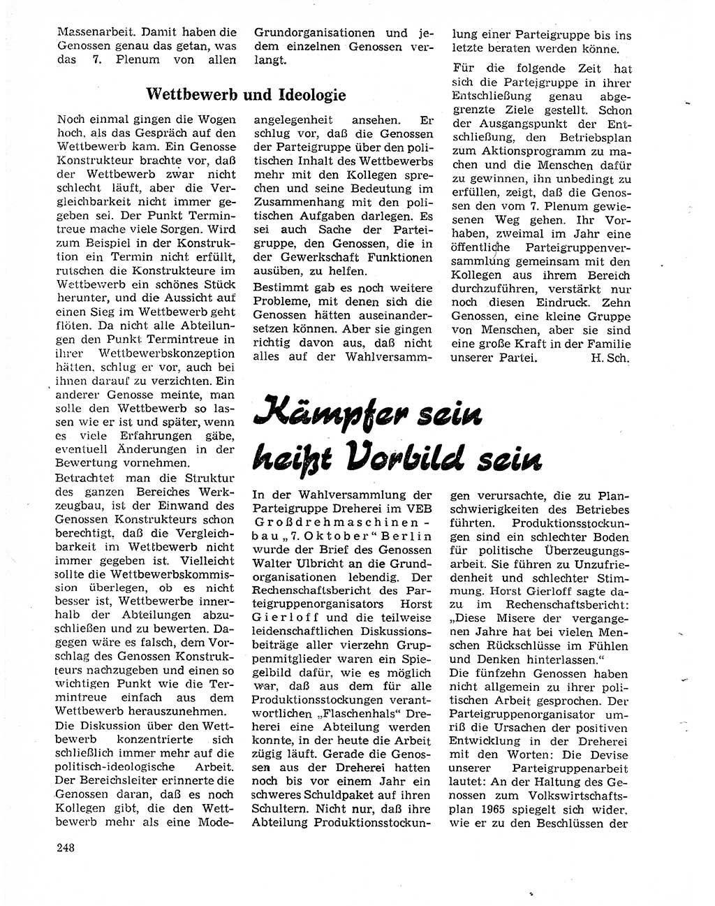Neuer Weg (NW), Organ des Zentralkomitees (ZK) der SED (Sozialistische Einheitspartei Deutschlands) für Fragen des Parteilebens, 20. Jahrgang [Deutsche Demokratische Republik (DDR)] 1965, Seite 232 (NW ZK SED DDR 1965, S. 232)