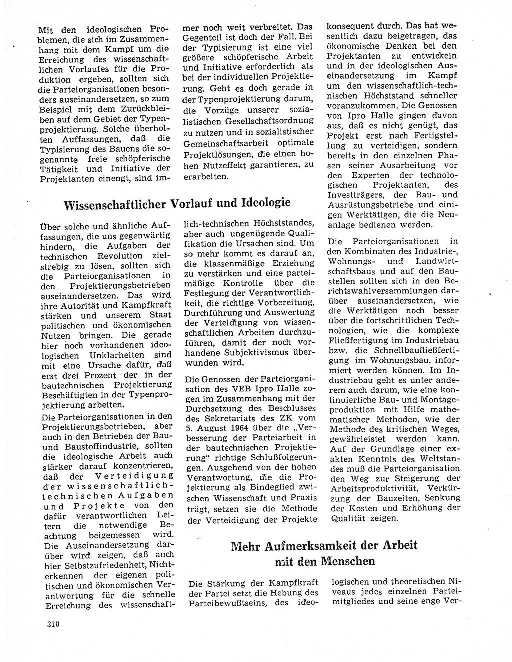 Neuer Weg (NW), Organ des Zentralkomitees (ZK) der SED (Sozialistische Einheitspartei Deutschlands) für Fragen des Parteilebens, 20. Jahrgang [Deutsche Demokratische Republik (DDR)] 1965, Seite 294 (NW ZK SED DDR 1965, S. 294)