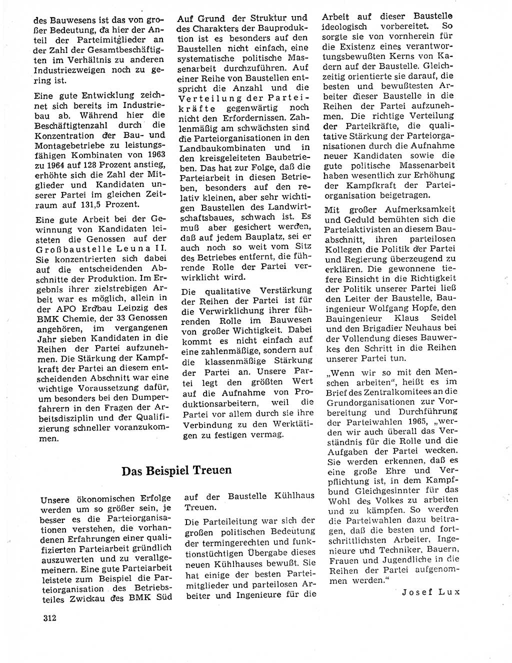 Neuer Weg (NW), Organ des Zentralkomitees (ZK) der SED (Sozialistische Einheitspartei Deutschlands) für Fragen des Parteilebens, 20. Jahrgang [Deutsche Demokratische Republik (DDR)] 1965, Seite 296 (NW ZK SED DDR 1965, S. 296)