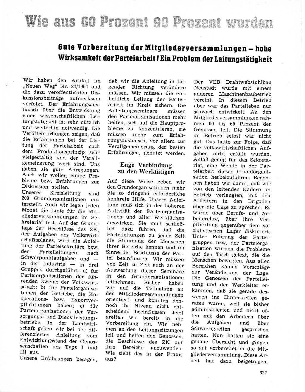 Neuer Weg (NW), Organ des Zentralkomitees (ZK) der SED (Sozialistische Einheitspartei Deutschlands) für Fragen des Parteilebens, 20. Jahrgang [Deutsche Demokratische Republik (DDR)] 1965, Seite 311 (NW ZK SED DDR 1965, S. 311)