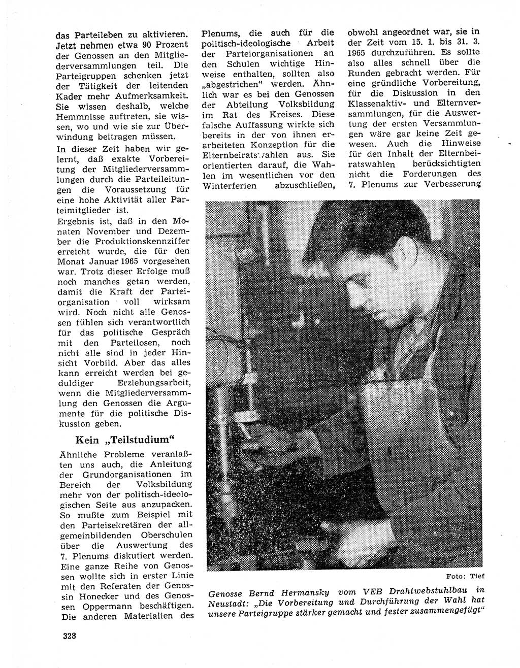 Neuer Weg (NW), Organ des Zentralkomitees (ZK) der SED (Sozialistische Einheitspartei Deutschlands) für Fragen des Parteilebens, 20. Jahrgang [Deutsche Demokratische Republik (DDR)] 1965, Seite 312 (NW ZK SED DDR 1965, S. 312)