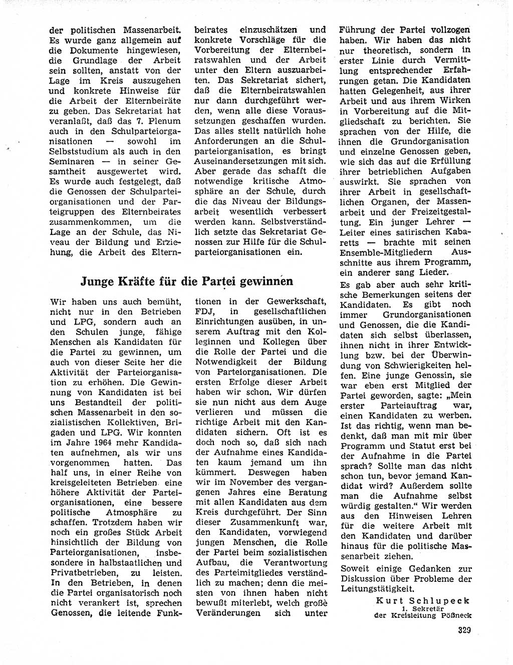 Neuer Weg (NW), Organ des Zentralkomitees (ZK) der SED (Sozialistische Einheitspartei Deutschlands) für Fragen des Parteilebens, 20. Jahrgang [Deutsche Demokratische Republik (DDR)] 1965, Seite 313 (NW ZK SED DDR 1965, S. 313)