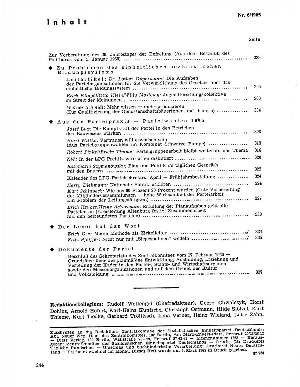 Neuer Weg (NW), Organ des Zentralkomitees (ZK) der SED (Sozialistische Einheitspartei Deutschlands) für Fragen des Parteilebens, 20. Jahrgang [Deutsche Demokratische Republik (DDR)] 1965, Seite 328 (NW ZK SED DDR 1965, S. 328)