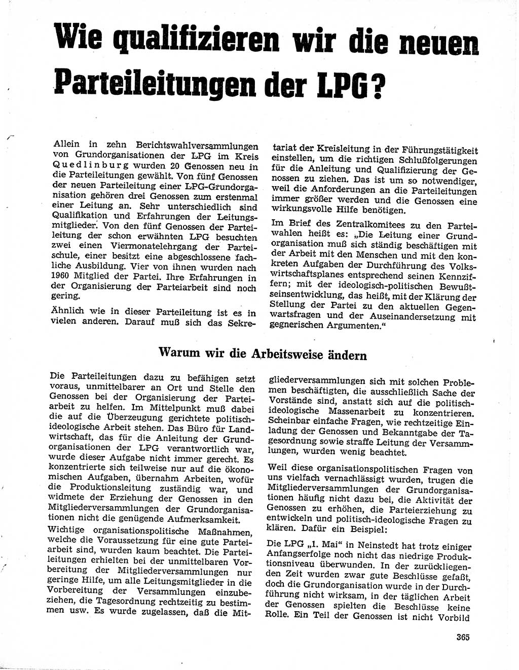 Neuer Weg (NW), Organ des Zentralkomitees (ZK) der SED (Sozialistische Einheitspartei Deutschlands) für Fragen des Parteilebens, 20. Jahrgang [Deutsche Demokratische Republik (DDR)] 1965, Seite 349 (NW ZK SED DDR 1965, S. 349)