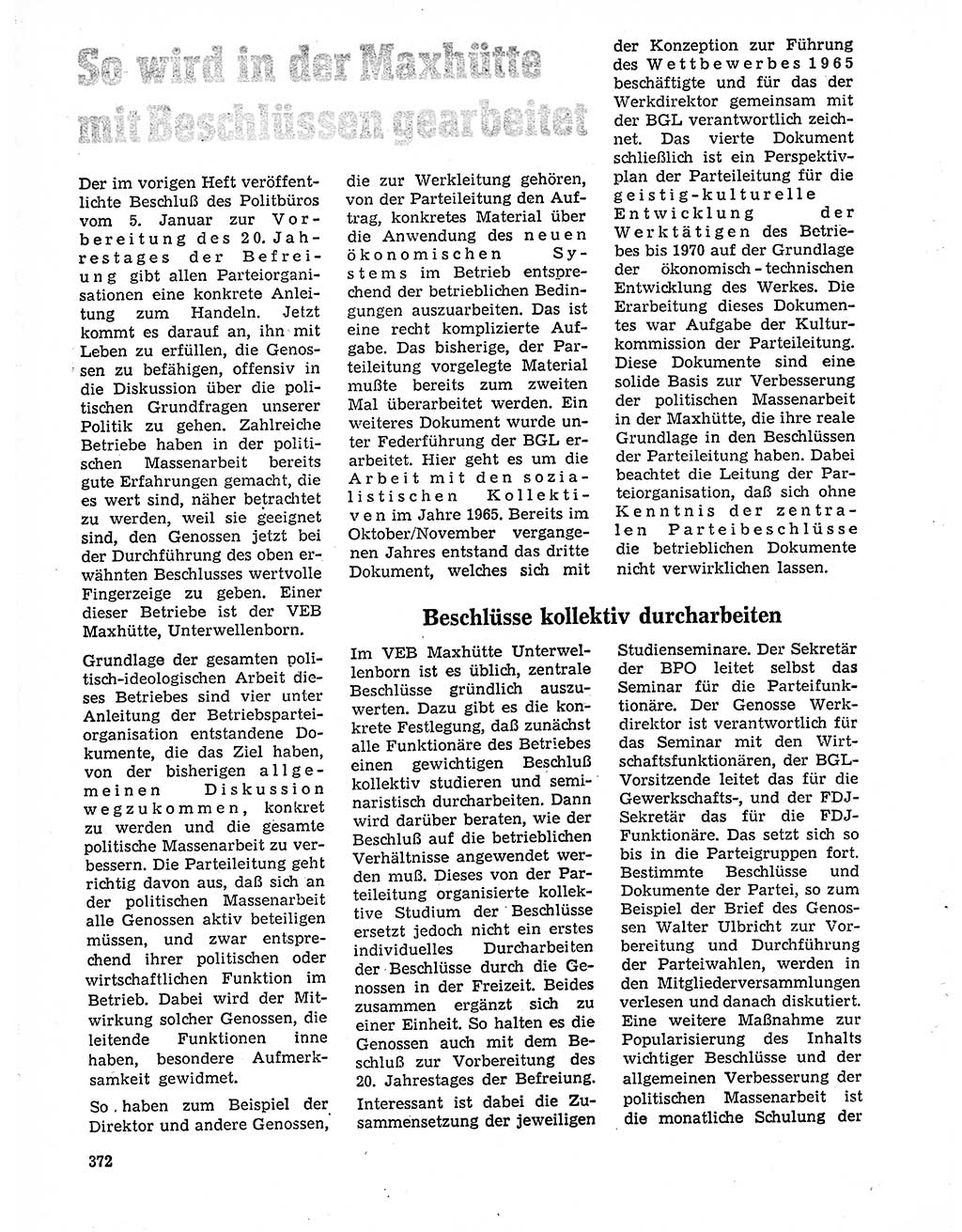 Neuer Weg (NW), Organ des Zentralkomitees (ZK) der SED (Sozialistische Einheitspartei Deutschlands) für Fragen des Parteilebens, 20. Jahrgang [Deutsche Demokratische Republik (DDR)] 1965, Seite 356 (NW ZK SED DDR 1965, S. 356)