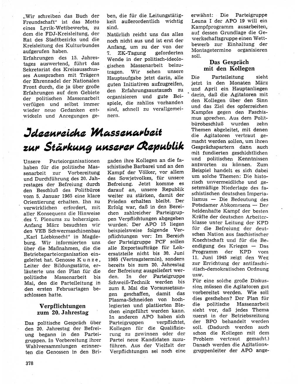 Neuer Weg (NW), Organ des Zentralkomitees (ZK) der SED (Sozialistische Einheitspartei Deutschlands) für Fragen des Parteilebens, 20. Jahrgang [Deutsche Demokratische Republik (DDR)] 1965, Seite 362 (NW ZK SED DDR 1965, S. 362)