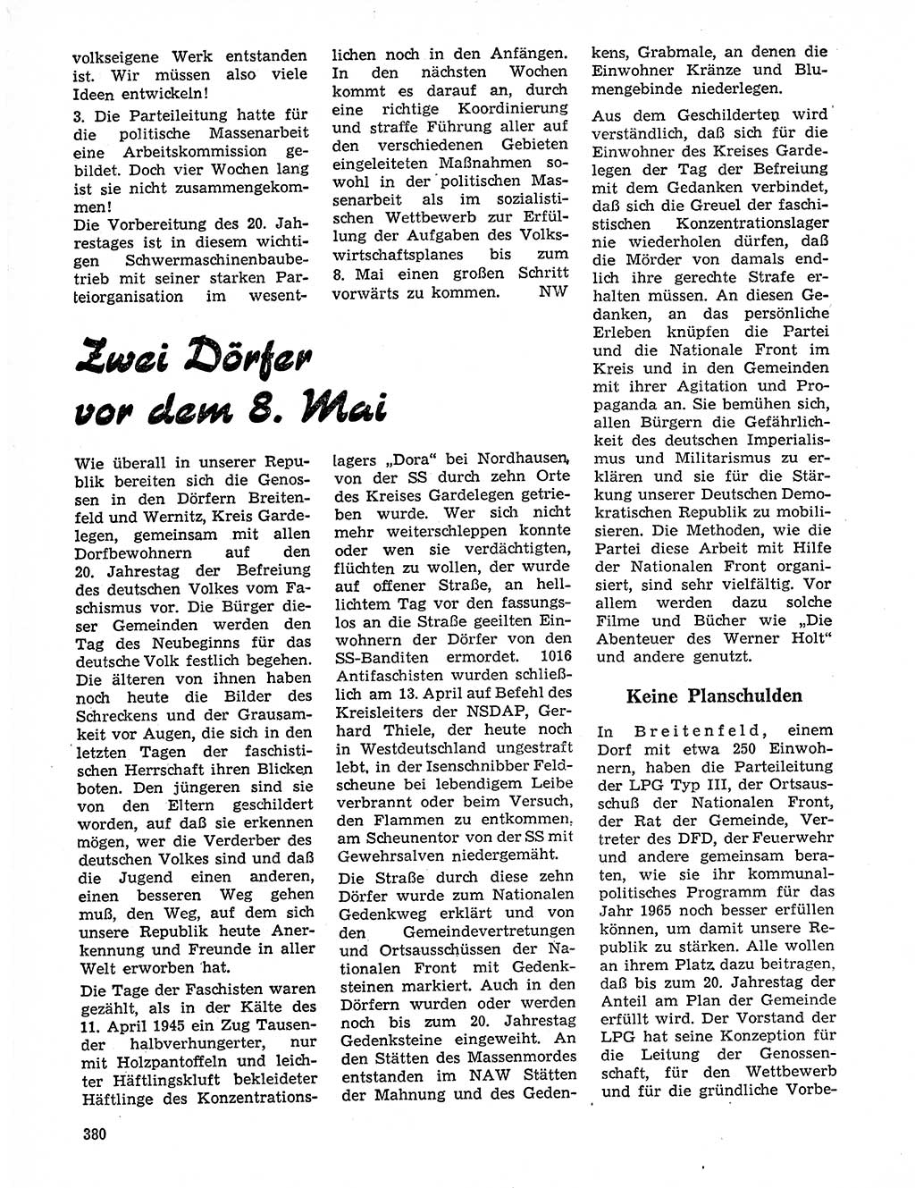 Neuer Weg (NW), Organ des Zentralkomitees (ZK) der SED (Sozialistische Einheitspartei Deutschlands) für Fragen des Parteilebens, 20. Jahrgang [Deutsche Demokratische Republik (DDR)] 1965, Seite 364 (NW ZK SED DDR 1965, S. 364)