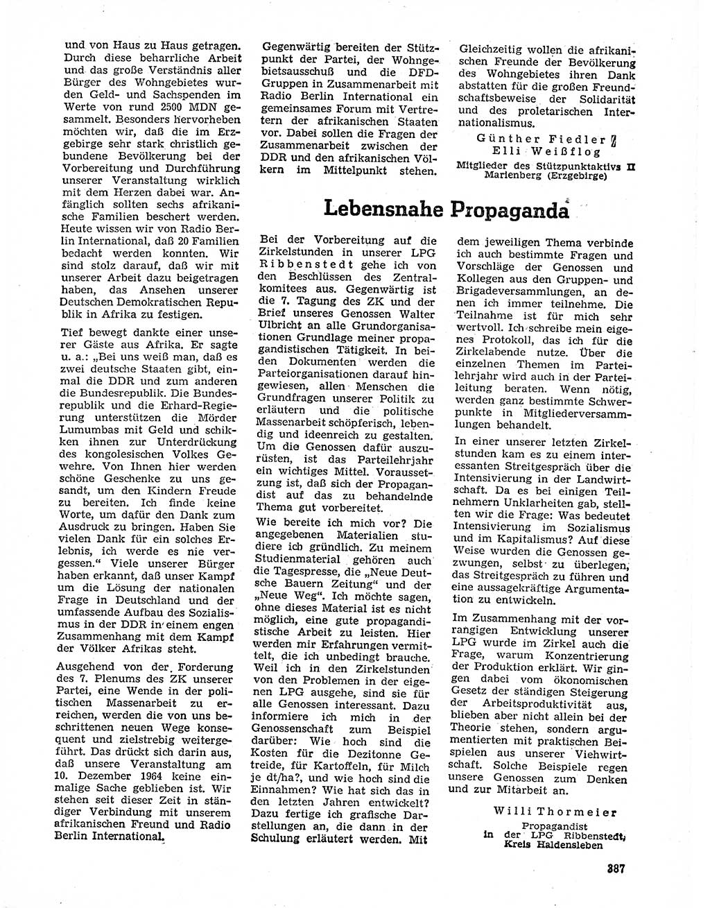 Neuer Weg (NW), Organ des Zentralkomitees (ZK) der SED (Sozialistische Einheitspartei Deutschlands) für Fragen des Parteilebens, 20. Jahrgang [Deutsche Demokratische Republik (DDR)] 1965, Seite 371 (NW ZK SED DDR 1965, S. 371)