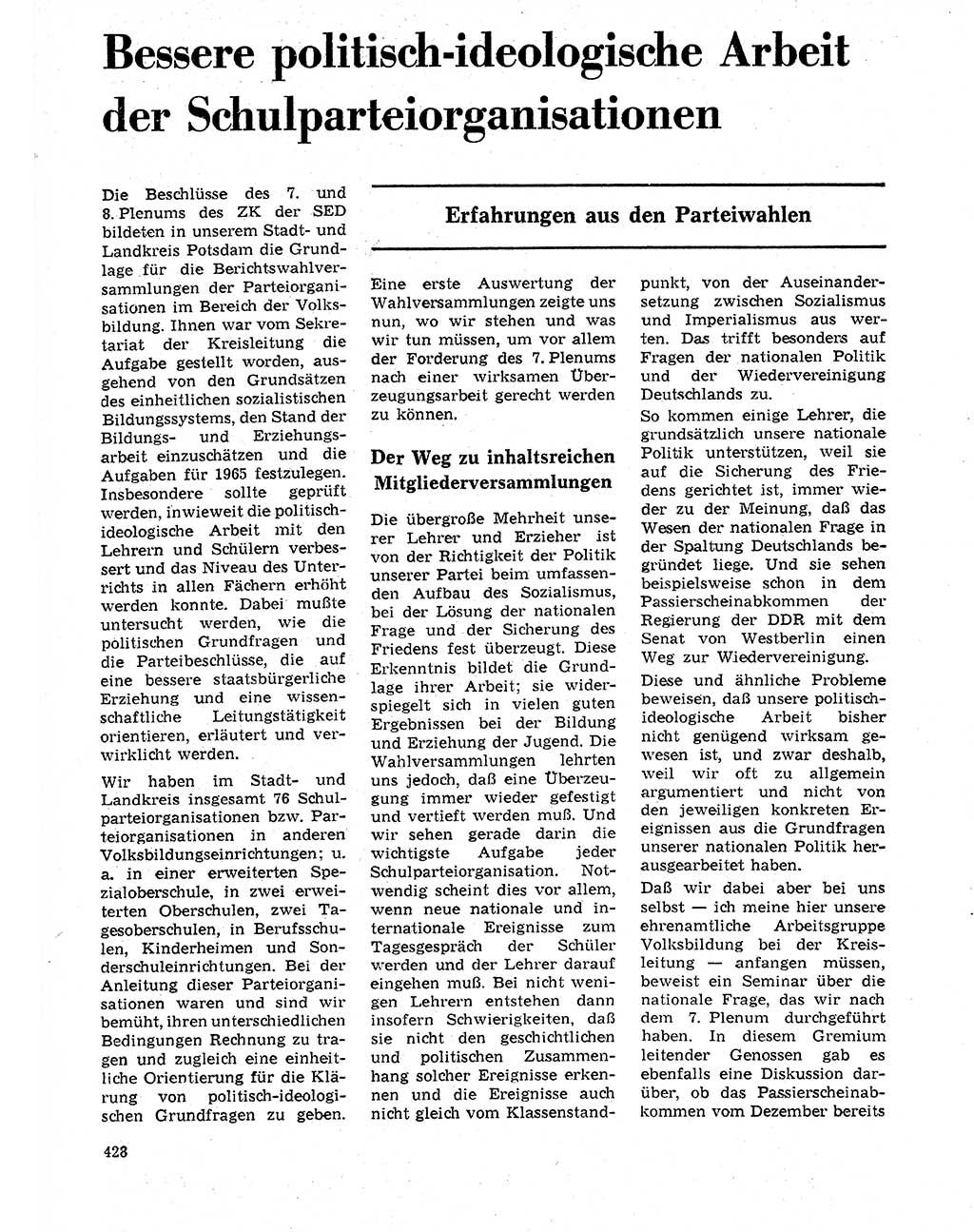 Neuer Weg (NW), Organ des Zentralkomitees (ZK) der SED (Sozialistische Einheitspartei Deutschlands) für Fragen des Parteilebens, 20. Jahrgang [Deutsche Demokratische Republik (DDR)] 1965, Seite 412 (NW ZK SED DDR 1965, S. 412)