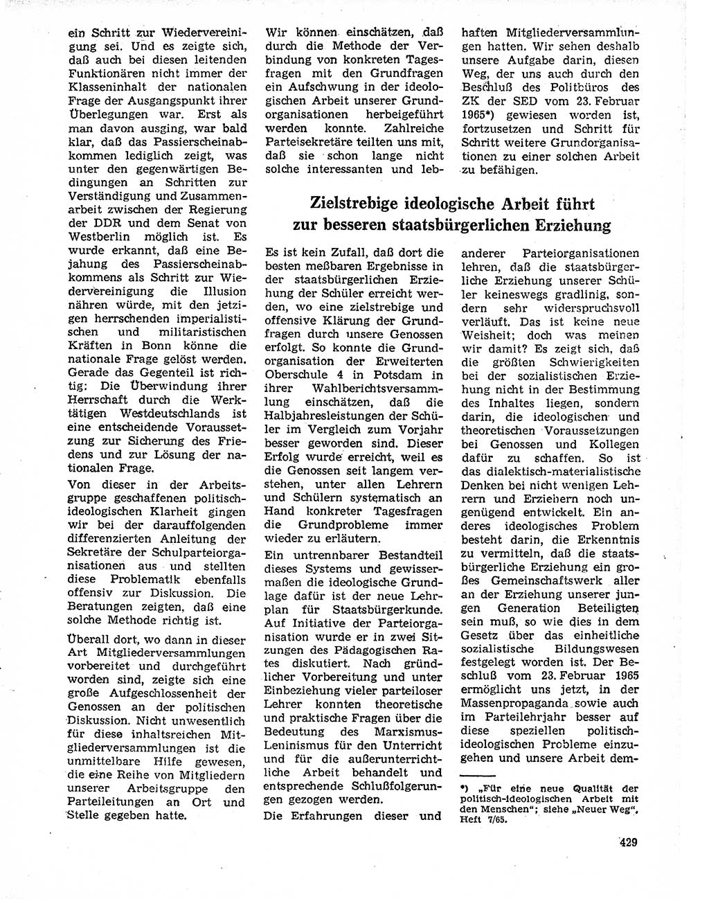 Neuer Weg (NW), Organ des Zentralkomitees (ZK) der SED (Sozialistische Einheitspartei Deutschlands) für Fragen des Parteilebens, 20. Jahrgang [Deutsche Demokratische Republik (DDR)] 1965, Seite 413 (NW ZK SED DDR 1965, S. 413)