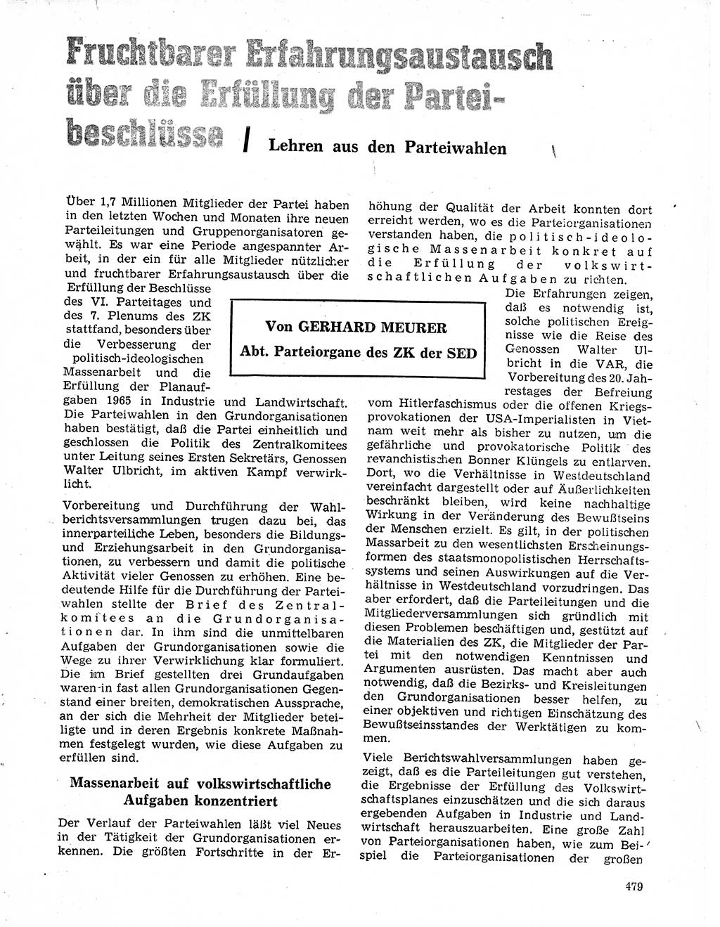 Neuer Weg (NW), Organ des Zentralkomitees (ZK) der SED (Sozialistische Einheitspartei Deutschlands) für Fragen des Parteilebens, 20. Jahrgang [Deutsche Demokratische Republik (DDR)] 1965, Seite 463 (NW ZK SED DDR 1965, S. 463)