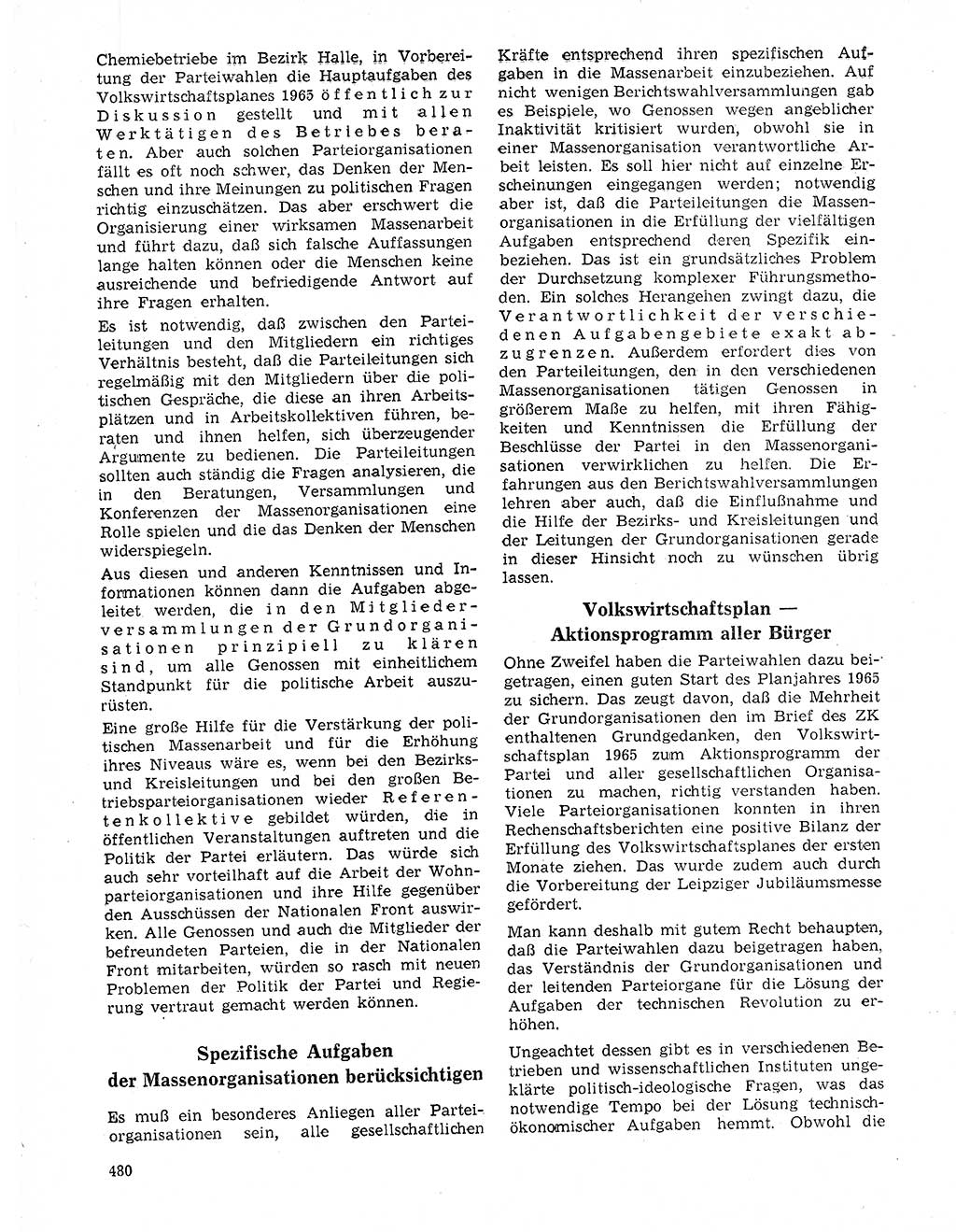 Neuer Weg (NW), Organ des Zentralkomitees (ZK) der SED (Sozialistische Einheitspartei Deutschlands) für Fragen des Parteilebens, 20. Jahrgang [Deutsche Demokratische Republik (DDR)] 1965, Seite 464 (NW ZK SED DDR 1965, S. 464)