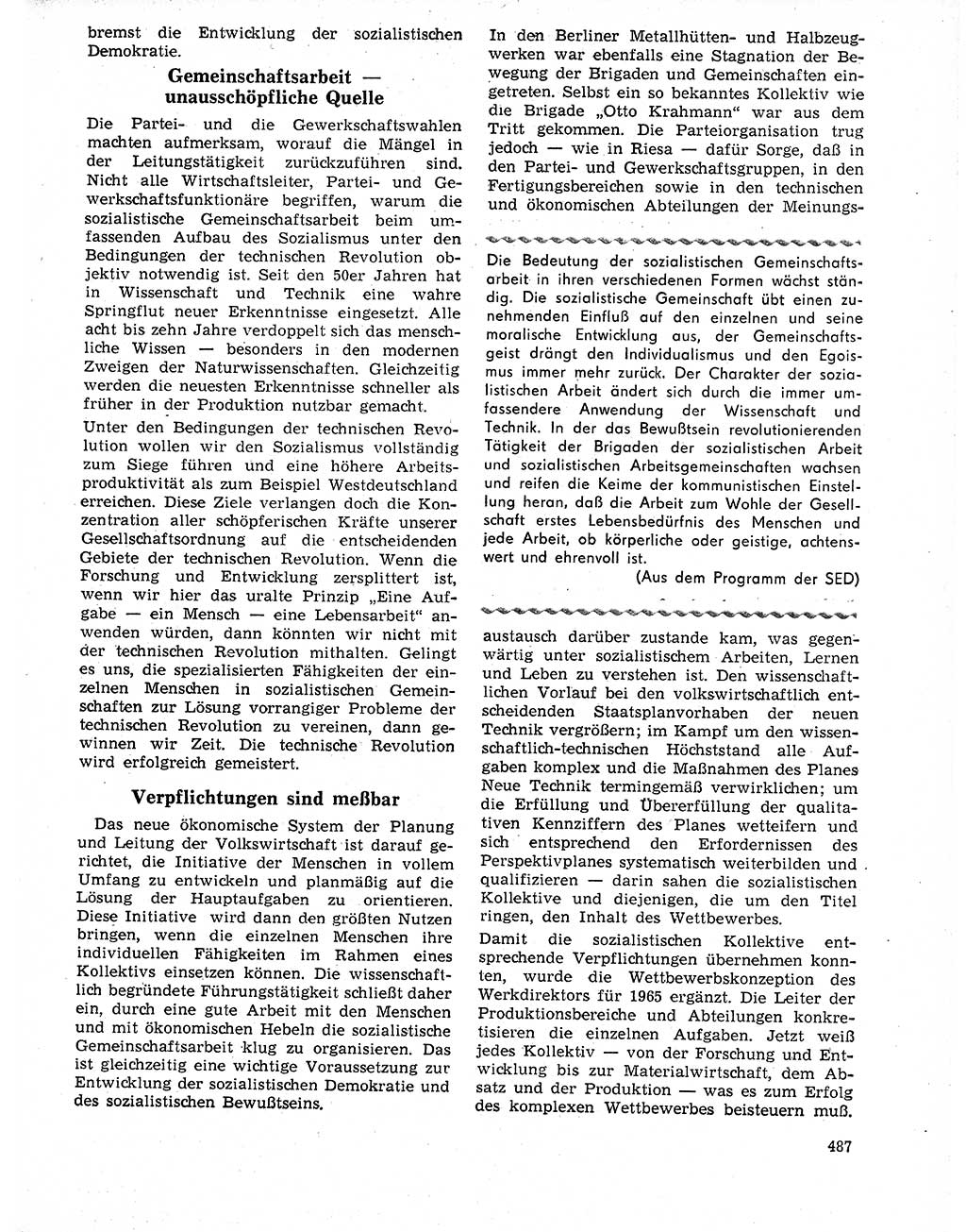 Neuer Weg (NW), Organ des Zentralkomitees (ZK) der SED (Sozialistische Einheitspartei Deutschlands) für Fragen des Parteilebens, 20. Jahrgang [Deutsche Demokratische Republik (DDR)] 1965, Seite 471 (NW ZK SED DDR 1965, S. 471)