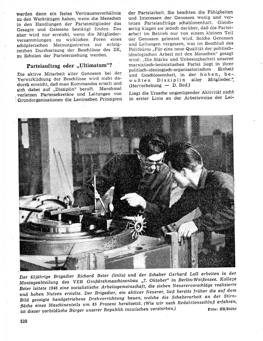 Neuer Weg (NW), Organ des Zentralkomitees (ZK) der SED (Sozialistische Einheitspartei Deutschlands) fÃ¼r Fragen des Parteilebens, 20. Jahrgang [Deutsche Demokratische Republik (DDR)] 1965, Seite 504 (NW ZK SED DDR 1965, S. 504)