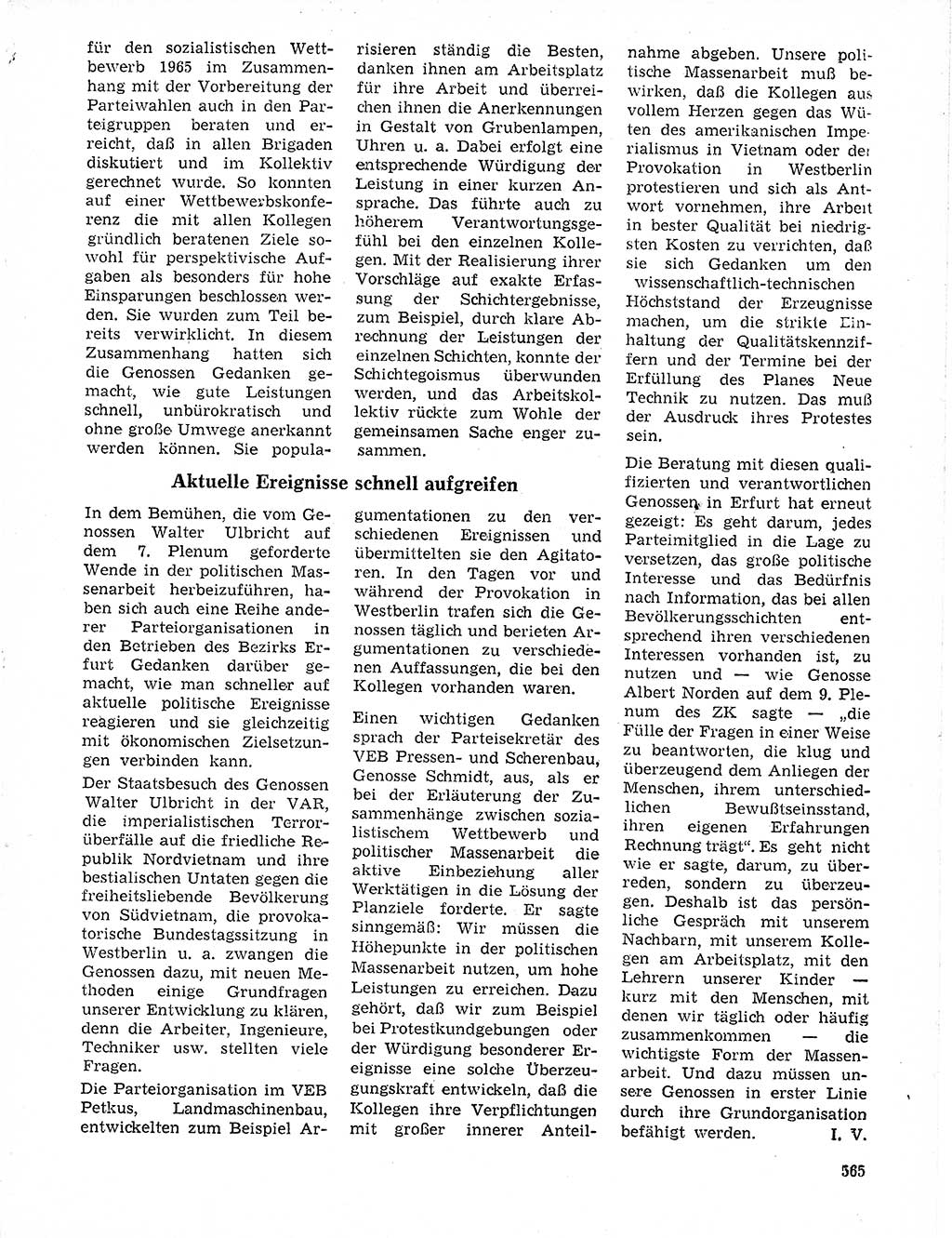 Neuer Weg (NW), Organ des Zentralkomitees (ZK) der SED (Sozialistische Einheitspartei Deutschlands) für Fragen des Parteilebens, 20. Jahrgang [Deutsche Demokratische Republik (DDR)] 1965, Seite 549 (NW ZK SED DDR 1965, S. 549)