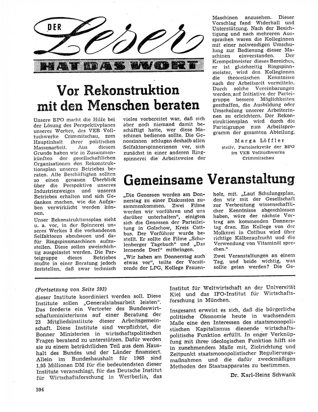 Neuer Weg (NW), Organ des Zentralkomitees (ZK) der SED (Sozialistische Einheitspartei Deutschlands) für Fragen des Parteilebens, 20. Jahrgang [Deutsche Demokratische Republik (DDR)] 1965, Seite 578 (NW ZK SED DDR 1965, S. 578)