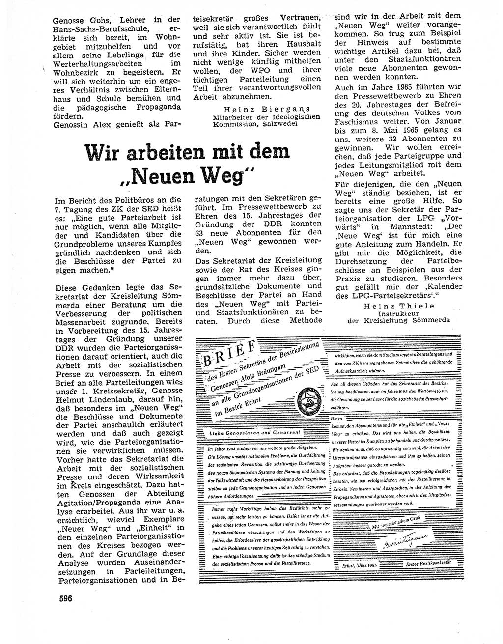 Neuer Weg (NW), Organ des Zentralkomitees (ZK) der SED (Sozialistische Einheitspartei Deutschlands) für Fragen des Parteilebens, 20. Jahrgang [Deutsche Demokratische Republik (DDR)] 1965, Seite 580 (NW ZK SED DDR 1965, S. 580)