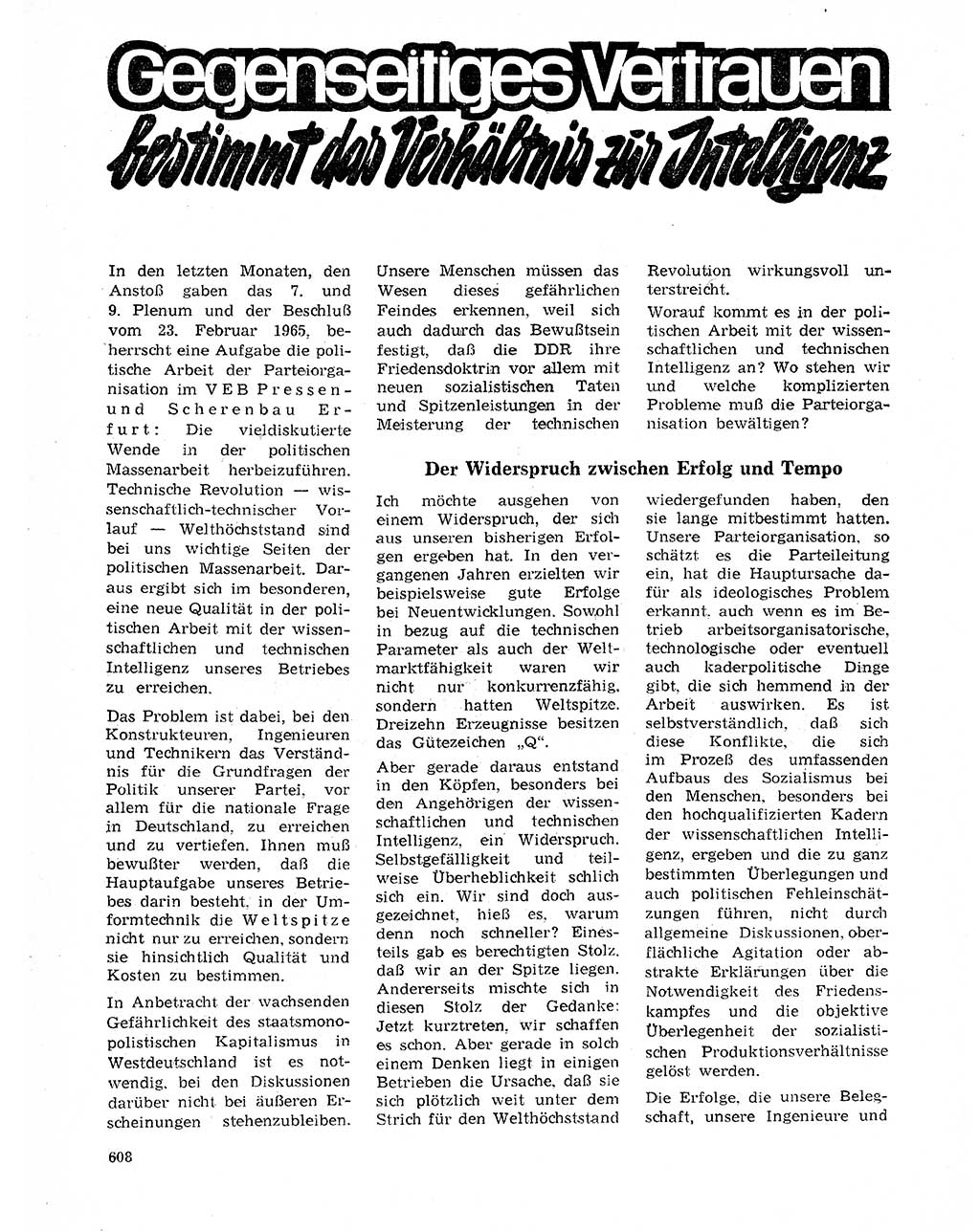 Neuer Weg (NW), Organ des Zentralkomitees (ZK) der SED (Sozialistische Einheitspartei Deutschlands) für Fragen des Parteilebens, 20. Jahrgang [Deutsche Demokratische Republik (DDR)] 1965, Seite 592 (NW ZK SED DDR 1965, S. 592)