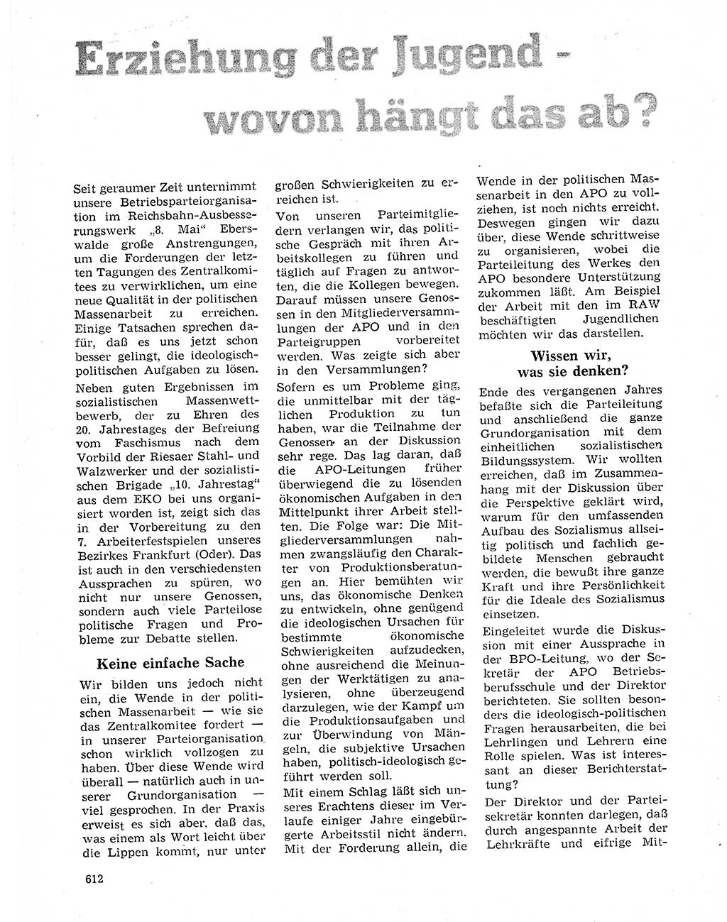 Neuer Weg (NW), Organ des Zentralkomitees (ZK) der SED (Sozialistische Einheitspartei Deutschlands) für Fragen des Parteilebens, 20. Jahrgang [Deutsche Demokratische Republik (DDR)] 1965, Seite 596 (NW ZK SED DDR 1965, S. 596)