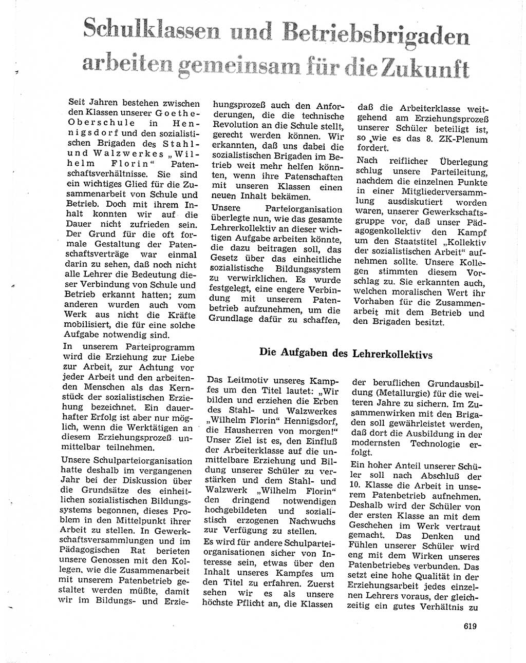 Neuer Weg (NW), Organ des Zentralkomitees (ZK) der SED (Sozialistische Einheitspartei Deutschlands) für Fragen des Parteilebens, 20. Jahrgang [Deutsche Demokratische Republik (DDR)] 1965, Seite 603 (NW ZK SED DDR 1965, S. 603)