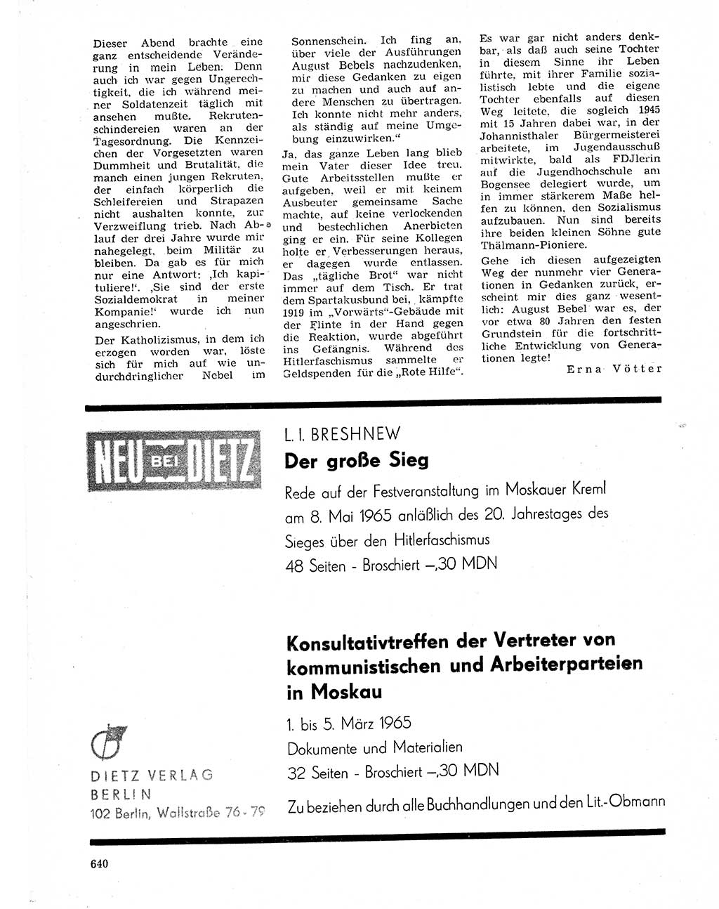 Neuer Weg (NW), Organ des Zentralkomitees (ZK) der SED (Sozialistische Einheitspartei Deutschlands) für Fragen des Parteilebens, 20. Jahrgang [Deutsche Demokratische Republik (DDR)] 1965, Seite 624 (NW ZK SED DDR 1965, S. 624)