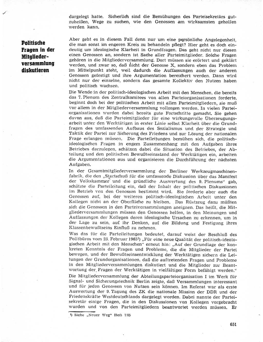 Neuer Weg (NW), Organ des Zentralkomitees (ZK) der SED (Sozialistische Einheitspartei Deutschlands) für Fragen des Parteilebens, 20. Jahrgang [Deutsche Demokratische Republik (DDR)] 1965, Seite 635 (NW ZK SED DDR 1965, S. 635)