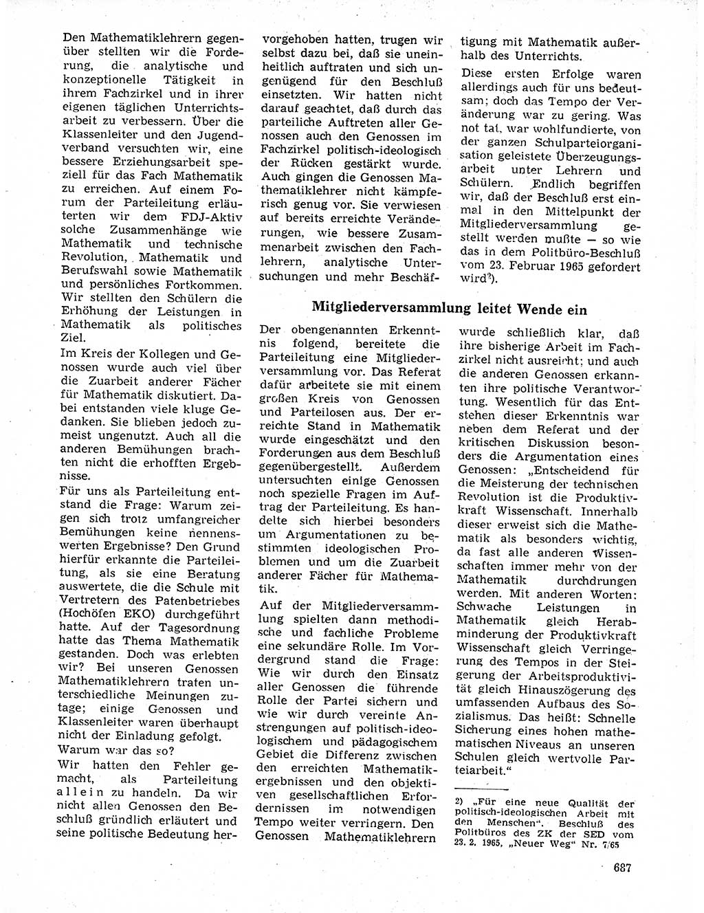 Neuer Weg (NW), Organ des Zentralkomitees (ZK) der SED (Sozialistische Einheitspartei Deutschlands) für Fragen des Parteilebens, 20. Jahrgang [Deutsche Demokratische Republik (DDR)] 1965, Seite 671 (NW ZK SED DDR 1965, S. 671)