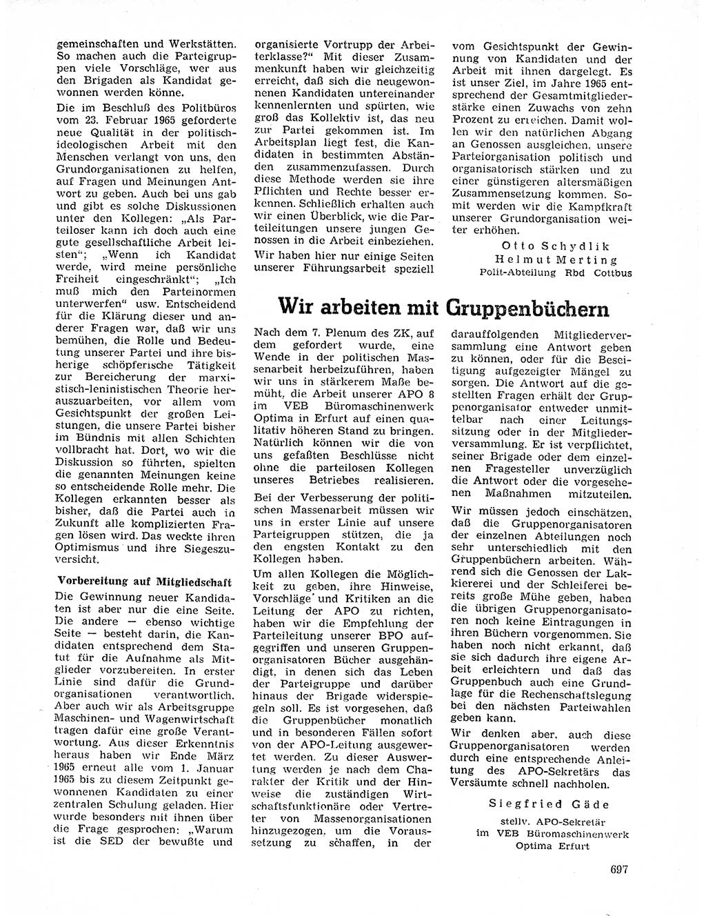 Neuer Weg (NW), Organ des Zentralkomitees (ZK) der SED (Sozialistische Einheitspartei Deutschlands) für Fragen des Parteilebens, 20. Jahrgang [Deutsche Demokratische Republik (DDR)] 1965, Seite 681 (NW ZK SED DDR 1965, S. 681)