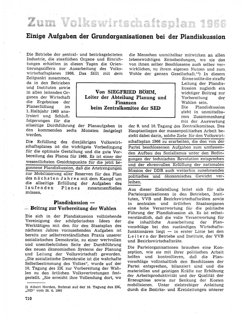 Neuer Weg (NW), Organ des Zentralkomitees (ZK) der SED (Sozialistische Einheitspartei Deutschlands) für Fragen des Parteilebens, 20. Jahrgang [Deutsche Demokratische Republik (DDR)] 1965, Seite 694 (NW ZK SED DDR 1965, S. 694)