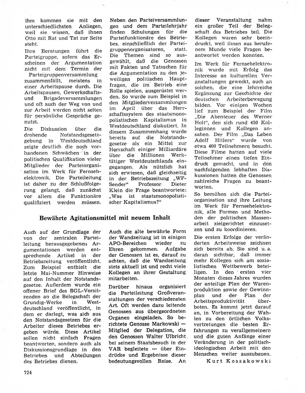 Neuer Weg (NW), Organ des Zentralkomitees (ZK) der SED (Sozialistische Einheitspartei Deutschlands) für Fragen des Parteilebens, 20. Jahrgang [Deutsche Demokratische Republik (DDR)] 1965, Seite 708 (NW ZK SED DDR 1965, S. 708)