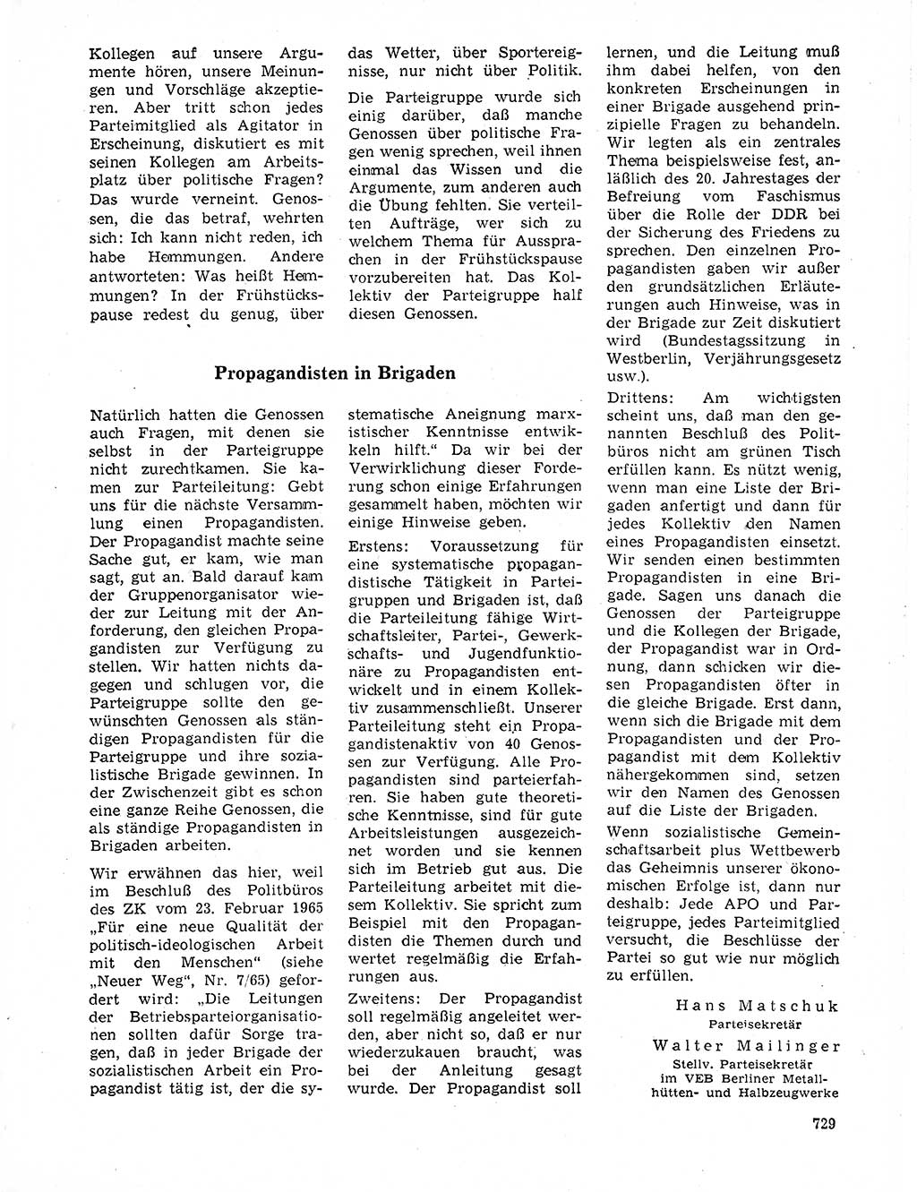 Neuer Weg (NW), Organ des Zentralkomitees (ZK) der SED (Sozialistische Einheitspartei Deutschlands) für Fragen des Parteilebens, 20. Jahrgang [Deutsche Demokratische Republik (DDR)] 1965, Seite 713 (NW ZK SED DDR 1965, S. 713)