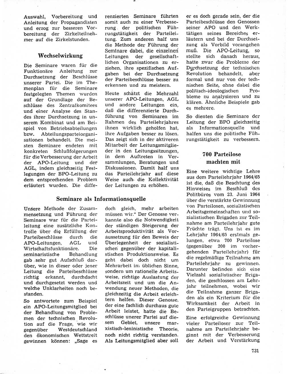 Neuer Weg (NW), Organ des Zentralkomitees (ZK) der SED (Sozialistische Einheitspartei Deutschlands) für Fragen des Parteilebens, 20. Jahrgang [Deutsche Demokratische Republik (DDR)] 1965, Seite 715 (NW ZK SED DDR 1965, S. 715)