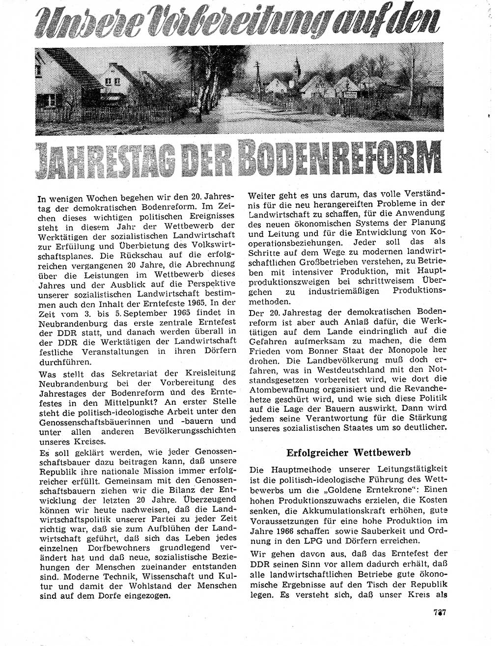 Neuer Weg (NW), Organ des Zentralkomitees (ZK) der SED (Sozialistische Einheitspartei Deutschlands) für Fragen des Parteilebens, 20. Jahrgang [Deutsche Demokratische Republik (DDR)] 1965, Seite 721 (NW ZK SED DDR 1965, S. 721)