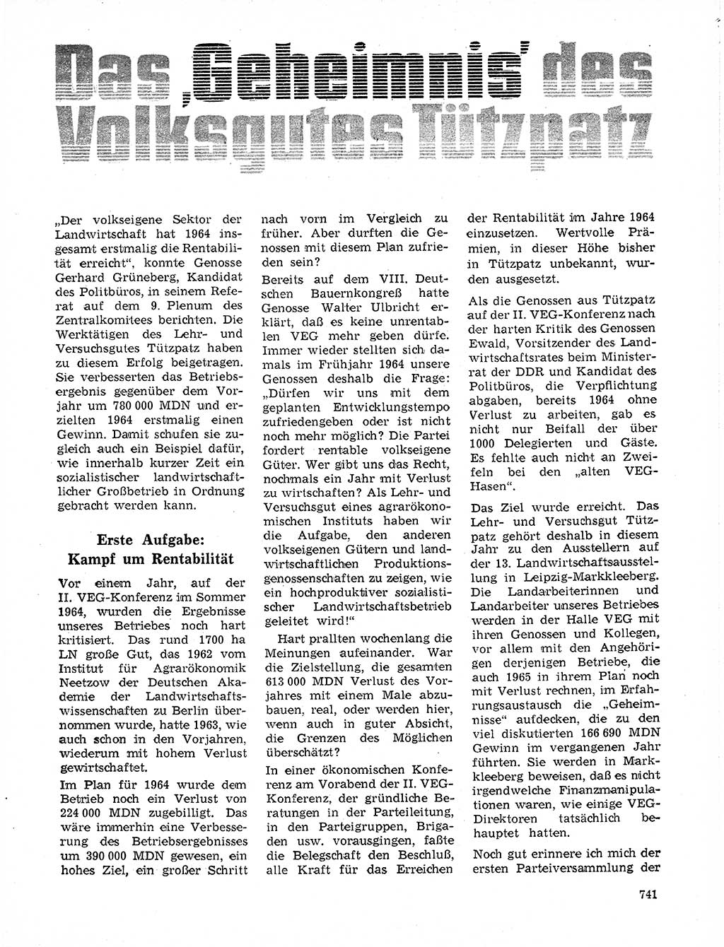 Neuer Weg (NW), Organ des Zentralkomitees (ZK) der SED (Sozialistische Einheitspartei Deutschlands) für Fragen des Parteilebens, 20. Jahrgang [Deutsche Demokratische Republik (DDR)] 1965, Seite 725 (NW ZK SED DDR 1965, S. 725)