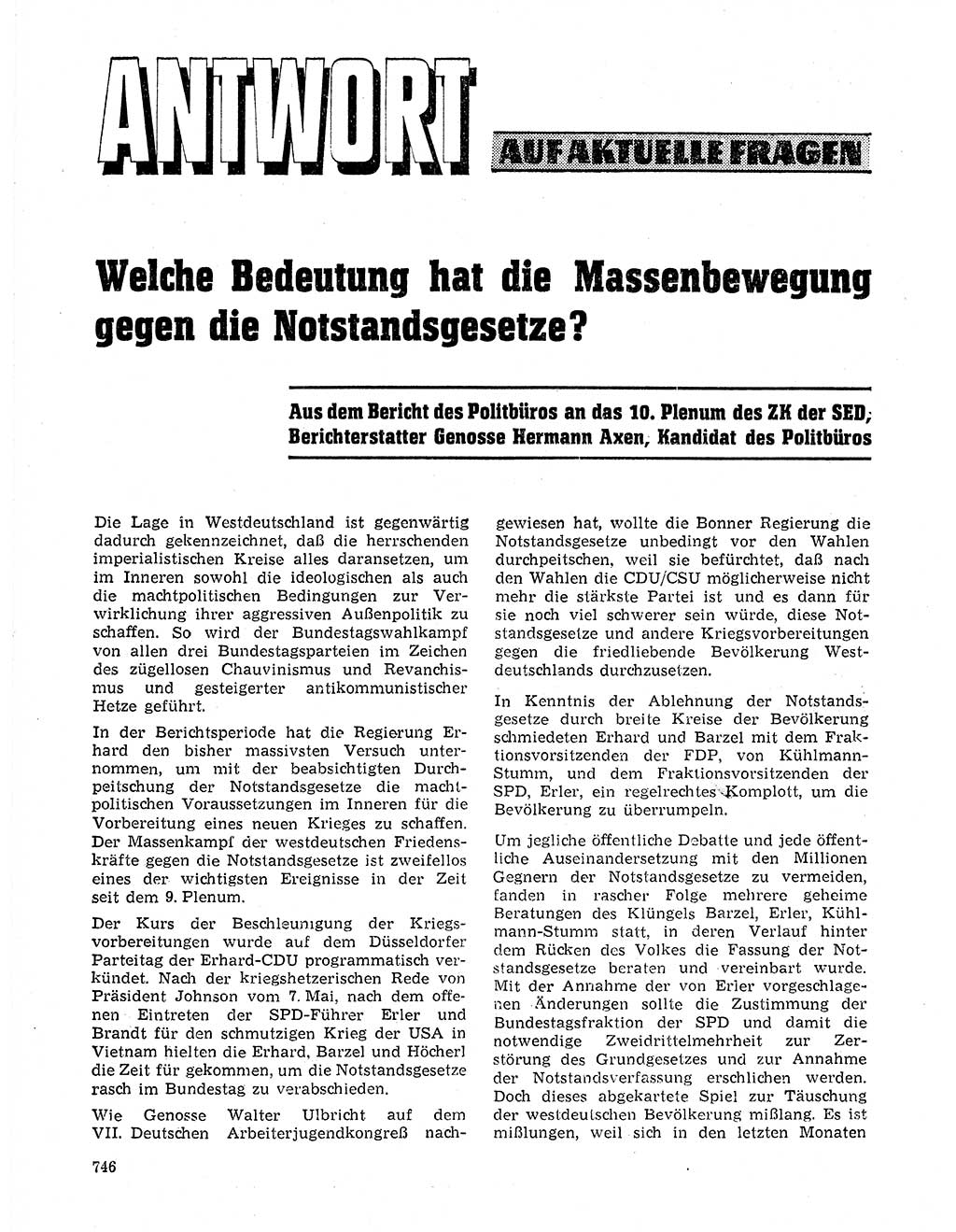 Neuer Weg (NW), Organ des Zentralkomitees (ZK) der SED (Sozialistische Einheitspartei Deutschlands) für Fragen des Parteilebens, 20. Jahrgang [Deutsche Demokratische Republik (DDR)] 1965, Seite 730 (NW ZK SED DDR 1965, S. 730)