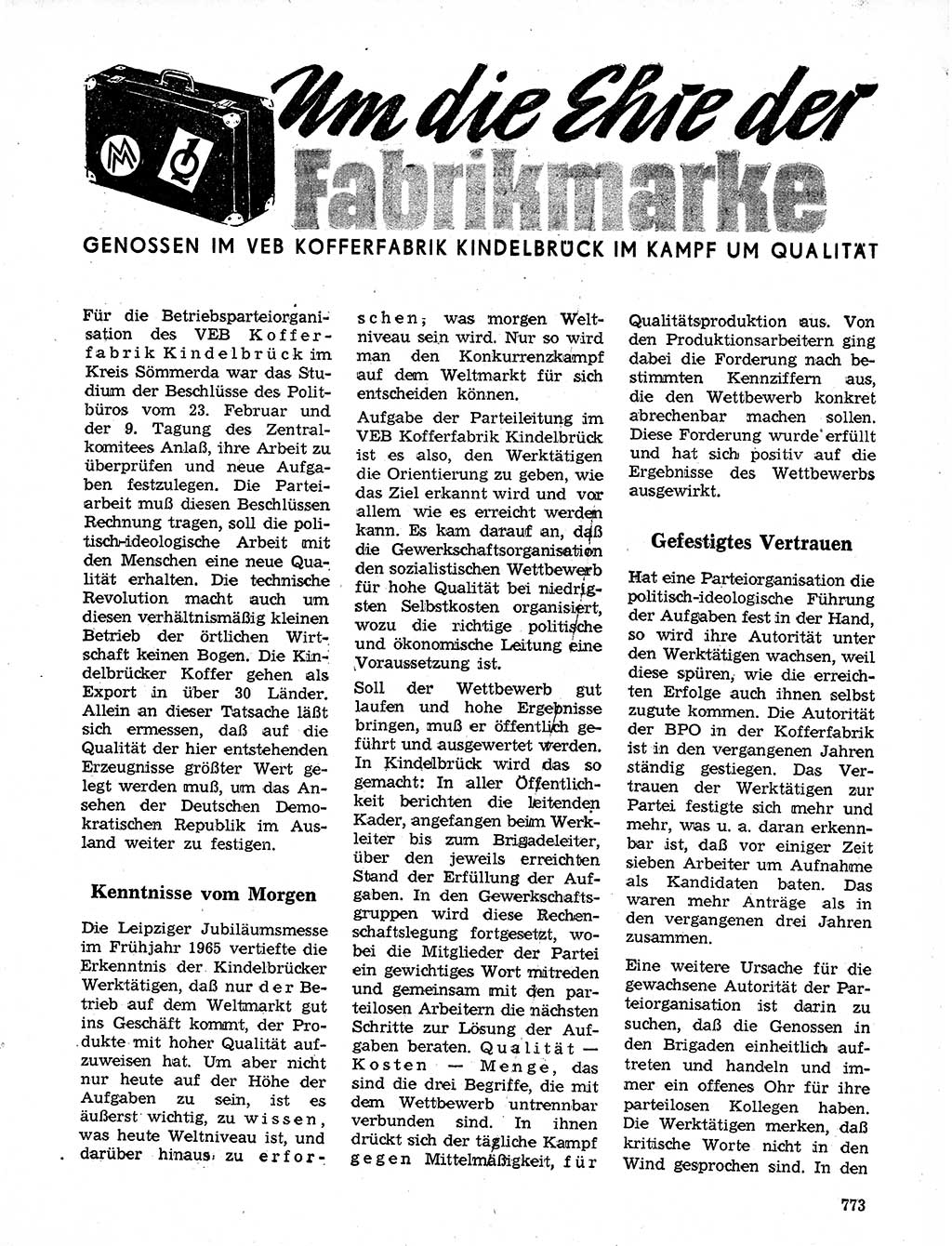 Neuer Weg (NW), Organ des Zentralkomitees (ZK) der SED (Sozialistische Einheitspartei Deutschlands) für Fragen des Parteilebens, 20. Jahrgang [Deutsche Demokratische Republik (DDR)] 1965, Seite 757 (NW ZK SED DDR 1965, S. 757)