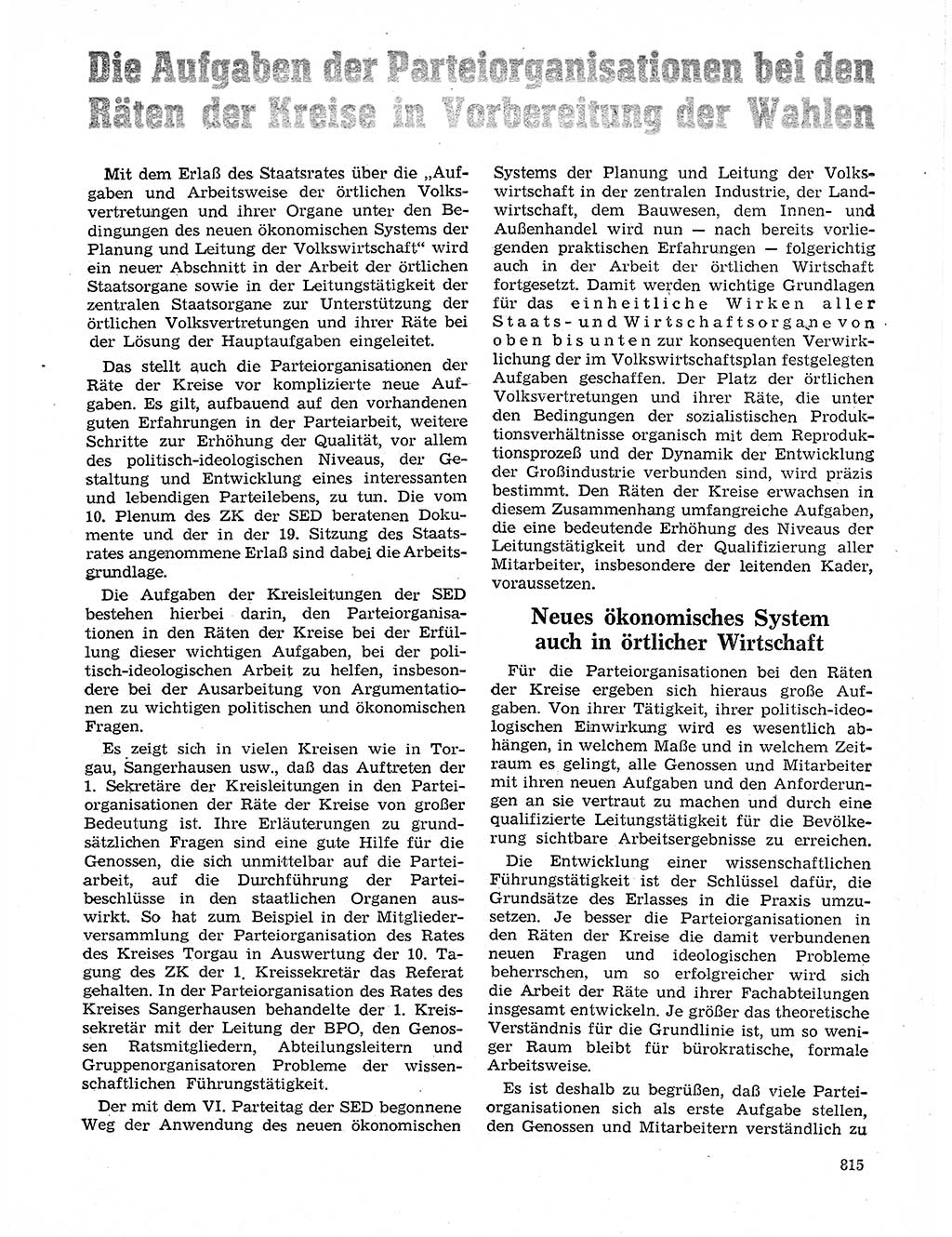 Neuer Weg (NW), Organ des Zentralkomitees (ZK) der SED (Sozialistische Einheitspartei Deutschlands) für Fragen des Parteilebens, 20. Jahrgang [Deutsche Demokratische Republik (DDR)] 1965, Seite 799 (NW ZK SED DDR 1965, S. 799)