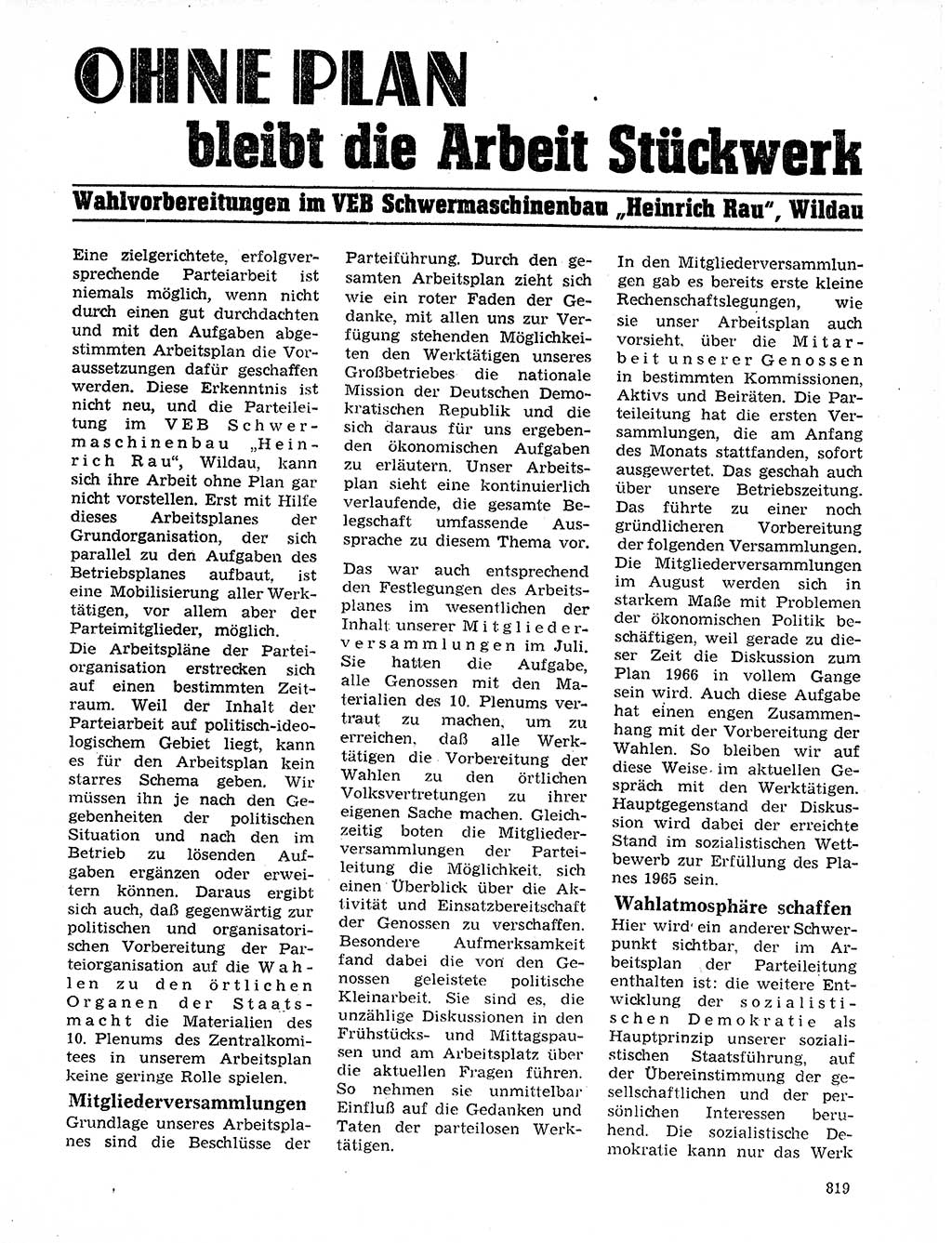 Neuer Weg (NW), Organ des Zentralkomitees (ZK) der SED (Sozialistische Einheitspartei Deutschlands) für Fragen des Parteilebens, 20. Jahrgang [Deutsche Demokratische Republik (DDR)] 1965, Seite 803 (NW ZK SED DDR 1965, S. 803)