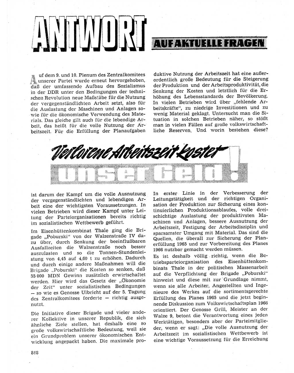 Neuer Weg (NW), Organ des Zentralkomitees (ZK) der SED (Sozialistische Einheitspartei Deutschlands) für Fragen des Parteilebens, 20. Jahrgang [Deutsche Demokratische Republik (DDR)] 1965, Seite 832 (NW ZK SED DDR 1965, S. 832)