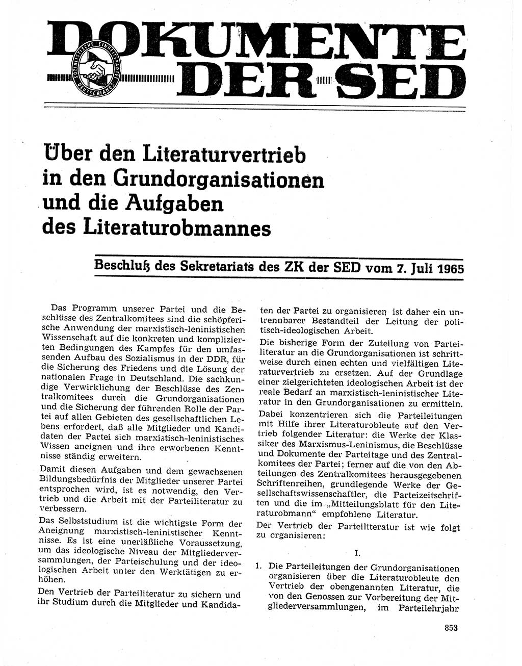 Neuer Weg (NW), Organ des Zentralkomitees (ZK) der SED (Sozialistische Einheitspartei Deutschlands) für Fragen des Parteilebens, 20. Jahrgang [Deutsche Demokratische Republik (DDR)] 1965, Seite 837 (NW ZK SED DDR 1965, S. 837)