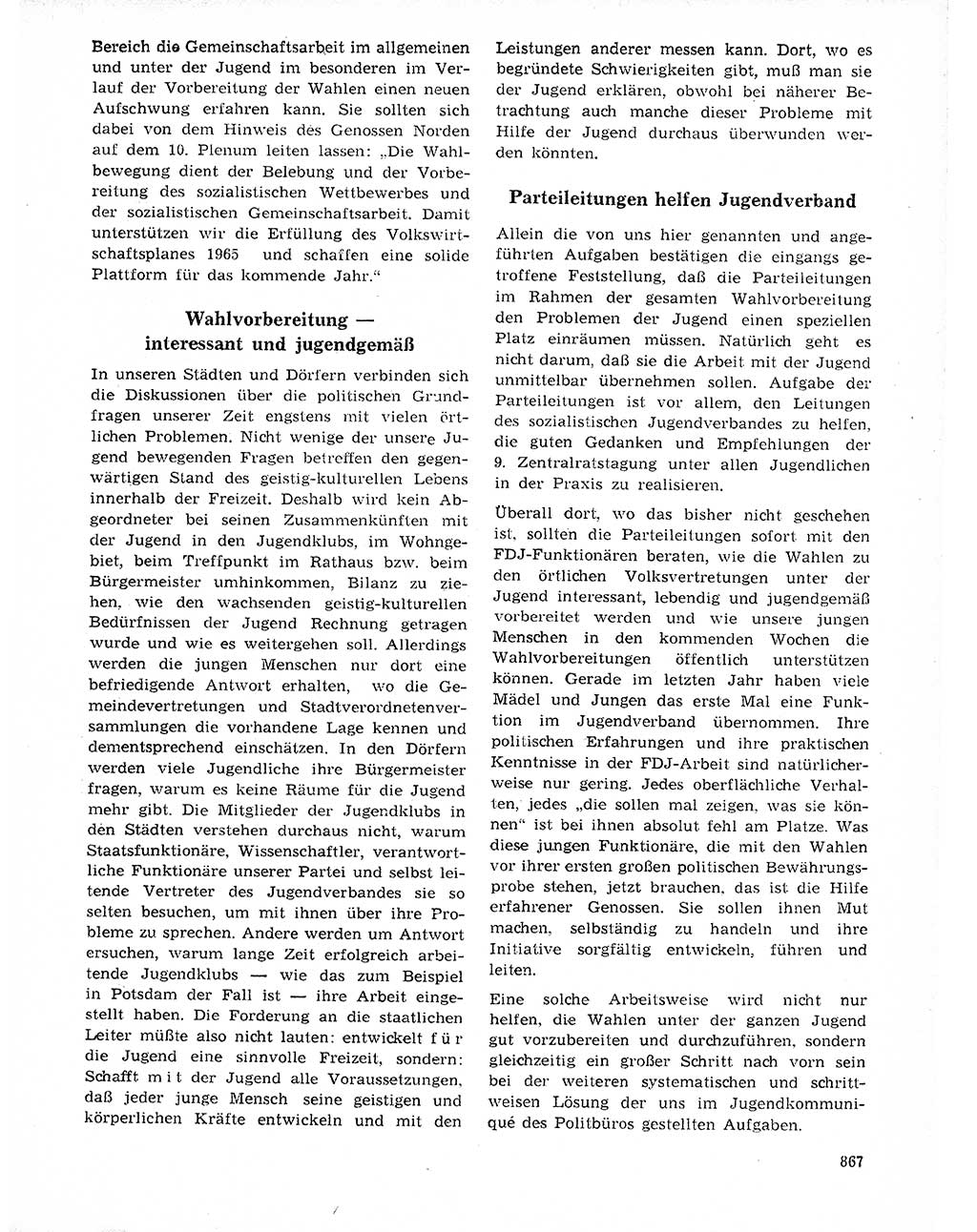 Neuer Weg (NW), Organ des Zentralkomitees (ZK) der SED (Sozialistische Einheitspartei Deutschlands) für Fragen des Parteilebens, 20. Jahrgang [Deutsche Demokratische Republik (DDR)] 1965, Seite 851 (NW ZK SED DDR 1965, S. 851)
