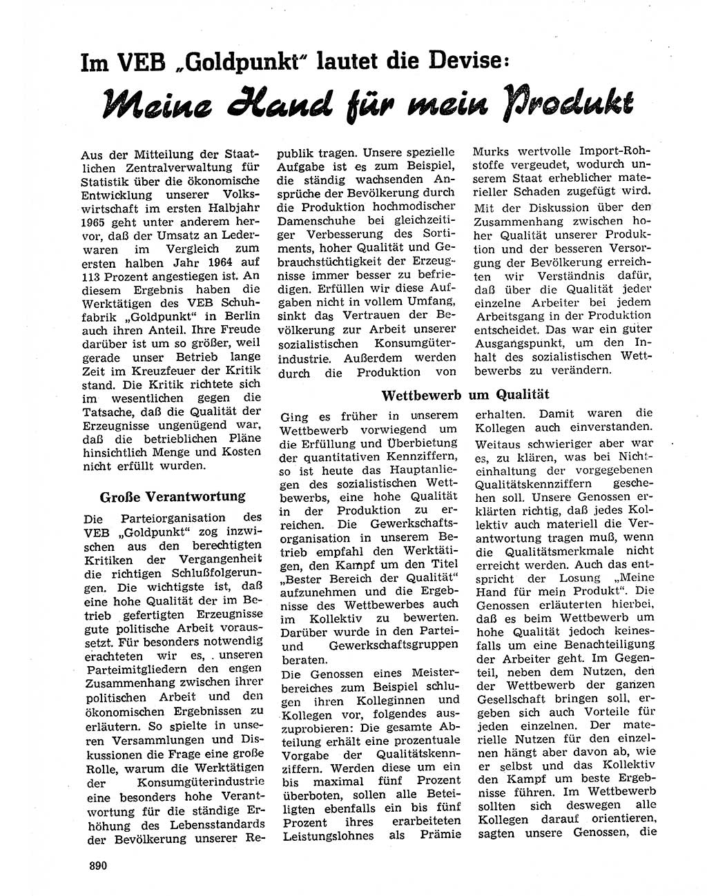Neuer Weg (NW), Organ des Zentralkomitees (ZK) der SED (Sozialistische Einheitspartei Deutschlands) für Fragen des Parteilebens, 20. Jahrgang [Deutsche Demokratische Republik (DDR)] 1965, Seite 874 (NW ZK SED DDR 1965, S. 874)